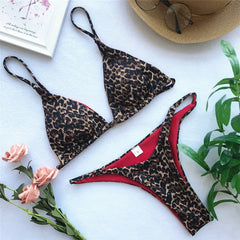 Silje - Bikini-Set - Leopard gepolsterter BH in Braun
