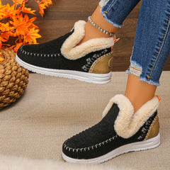 WinterEase™ Sneakers mit Handgefertigter Verarbeitung und Weichem Plüschfutter / Premium-Komfort mit Modernem Design! in Schwarz