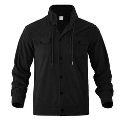 Velkor™ Jacke mit Gerippter Textur und Raffinierter Ausstrahlung in Schwarz