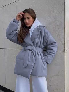 Dulcian - Pufferjacke - Mit Gürtel in Hellgrau