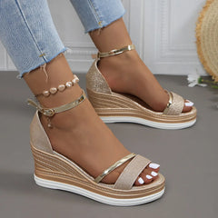 Nora | Konturiertes Fußbett Rutschfest Sandalen in Gold