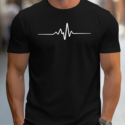 Herren Slim Fit Kurzarm T-Shirt | Herzschlag Print
