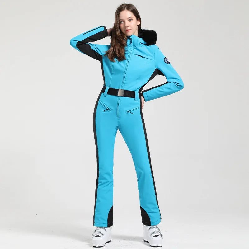 Einteiliger Skianzug für Damen | Wintersportbekleidung