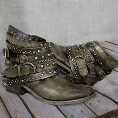 Damen Stiefeletten Cowboystiefel | Spitz in Grün