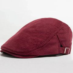Beeckhoven™ | Stylish Corduroy Cap in Burgunderrot