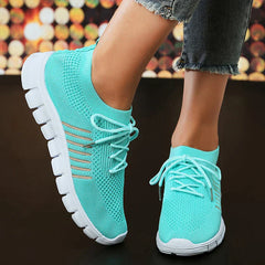 Damen Mesh-Schnürsneaker für Alle Jahreszeiten in Türkis