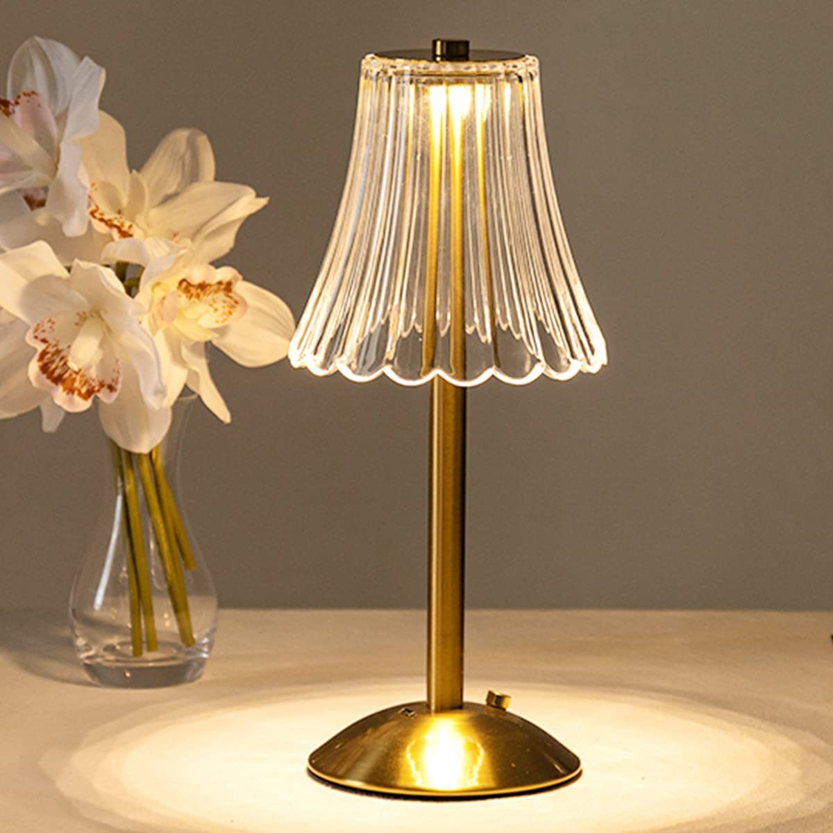 Pharos - Goldene Kristallen Tischlampe