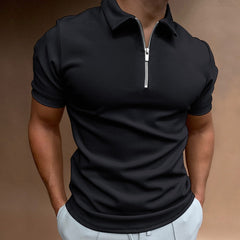 Casual Slim Fit Poloshirt für Herren in Schwarz