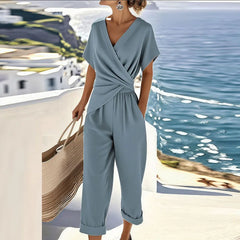 Viora - Soft-Touch Wickel-Zweiteiler in Blau