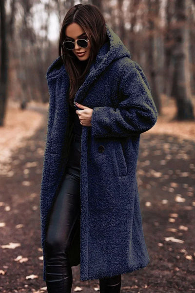 Damen Winter Kapuze Weich Langer Mantel | Warme