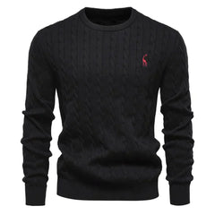 Falkner | Strickmodern Herrenpullover in Schwarz