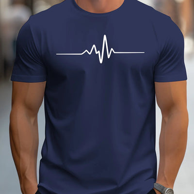 Herren Slim Fit Kurzarm T-Shirt | Herzschlag Print