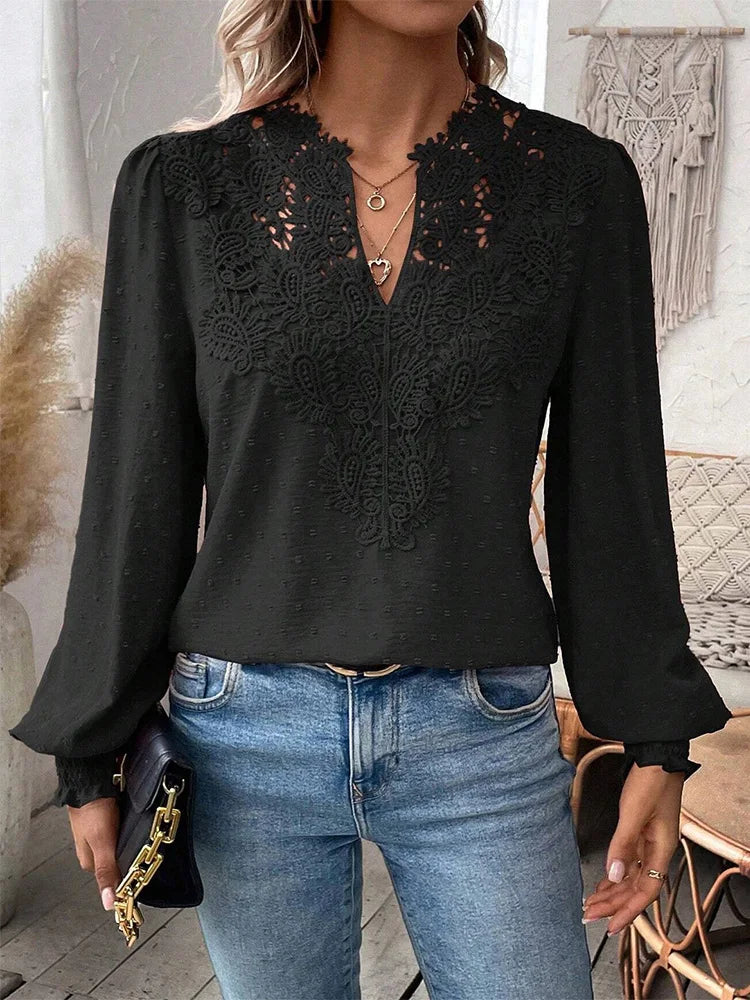 Verena®️™ | Elegante Bluse mit V-Ausschnitt