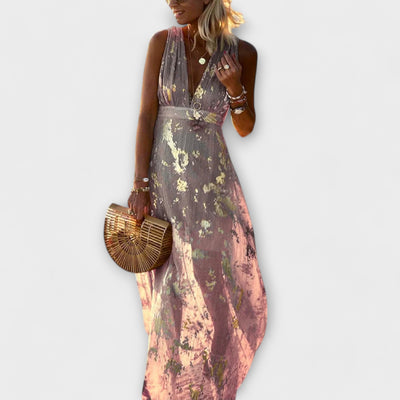 V-Ausschnitt Kleid mit Glitzerverzierungen