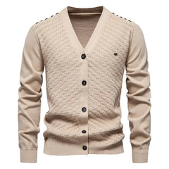 Schneider | Warmer Herren Cardigan mit V-Ausschnitt in Khaki