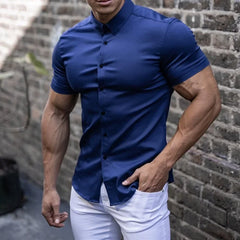 Detroit™ Slim Fit Hemd mit Körpernahem Sitz in Dunkelblau
