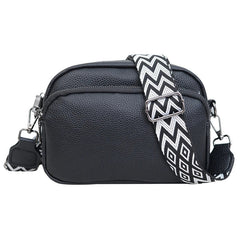Chelsea | Raffiniertes PU Leder Schultertasche in Schwarz