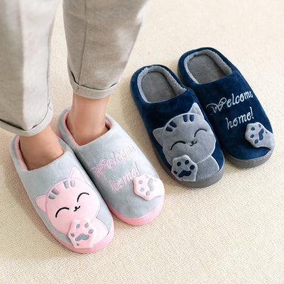 Damen Hausschuhe mit Katzen-Design | Weich und Warme