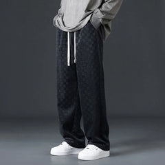 Julian | Stylische Jogginghose mit Karomuster in Schwarz