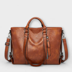 Eleanor | Große Lederhandtasche in Braun
