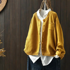 Marielle | Gestrickter Cardigan in Gelb