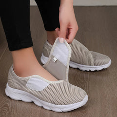 Eudora - Gepolsterte orthopädische Wanderschuhe in Beige/Weiß