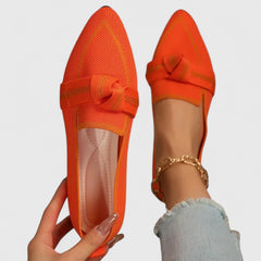 Felicia | Orthopädische Spitz Zulaufende Knoten Loafer in Orange