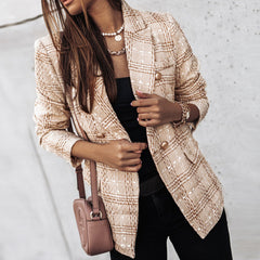Tove - Schicker Karo-Blazer in Khaki