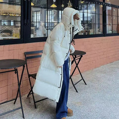Sareena - Lange jacke - Stil mit Kapuze in Beige
