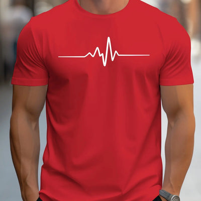 Herren Slim Fit Kurzarm T-Shirt | Herzschlag Print