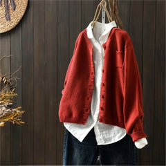 Marielle | Gestrickter Cardigan in Rot