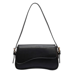 Juneesa - Flap Umhängetasche - Vintage Leder Mode in Schwarz