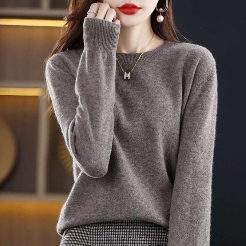 Stefani - Kaschmirpullover mit Rundhalsausschnitt