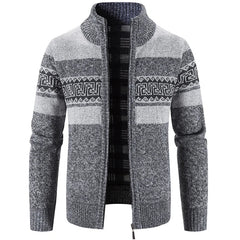 Gabriel | Zip-Up Vintage Cardigan in Dunkelgrau
