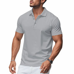 Dalmor™-Polohemd mit Schmaler Passform und Minimalistischem Stil in Grau