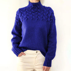 Rollkragen Pullover Damen Strick | Warm & Elegant in Blau