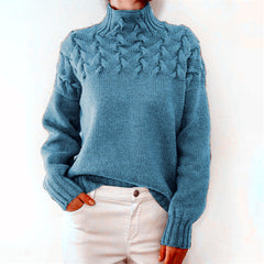 Rollkragen Pullover Damen Strick | Warm & Elegant in Himmelblau