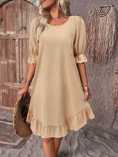 Emily | Zeitloses Midikleid (Fast ausverkauft) in Khaki