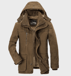 Herren Winterjacke | Kapuzenparka Mit Warmem Innenfutter in Braun