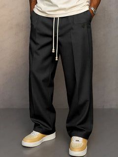 Victor | Elegante Herrenhose mit verstellbarem Tunnelzug in Schwarz