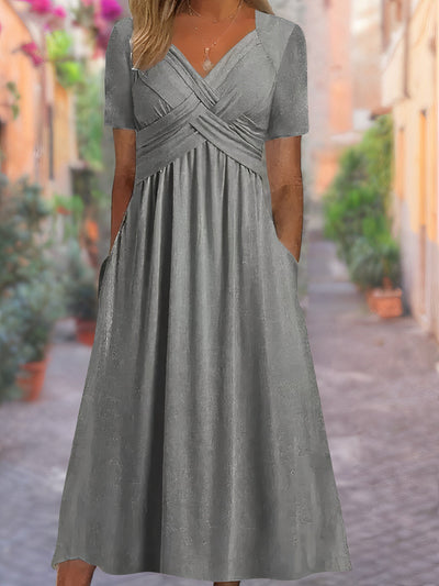 Crisscross Oberteil V-Ausschnitt Kleid für Damen