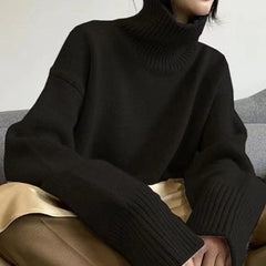 Zora | Eleganter Rollkragenpullover für Damen Freizeit in Schwarz