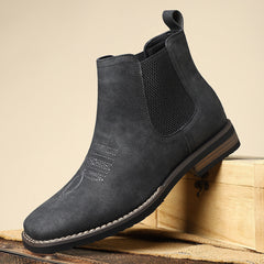 Elegante Herrenstiefel aus Leder in Schwarz