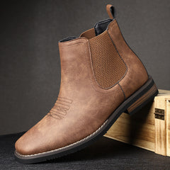 Elegante Herrenstiefel aus Leder in Braun