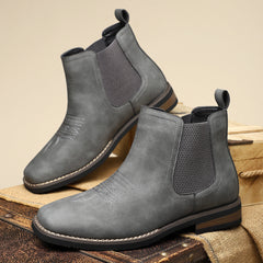 Elegante Herrenstiefel aus Leder in Grau