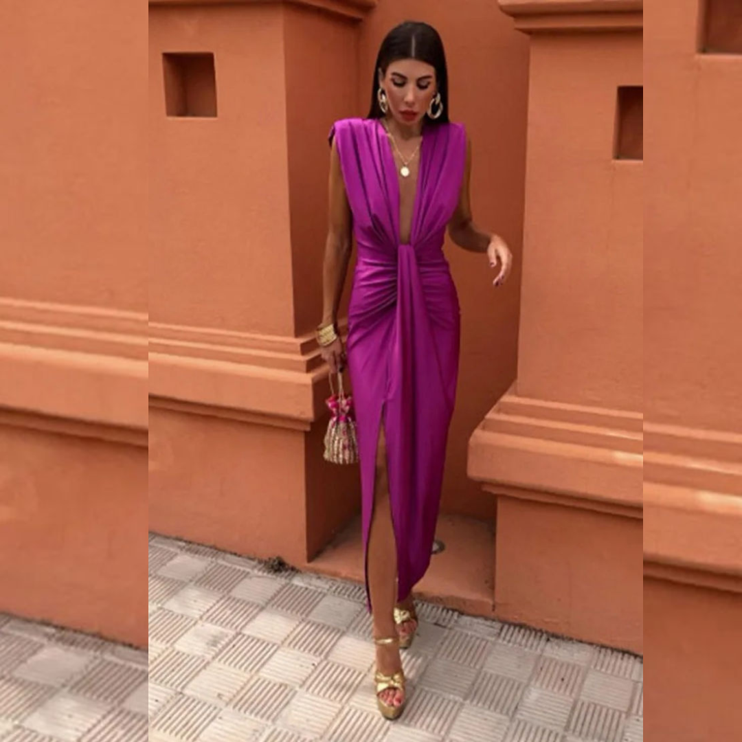 Antonia®️ | Festkleid mit tiefem Ausschnitt