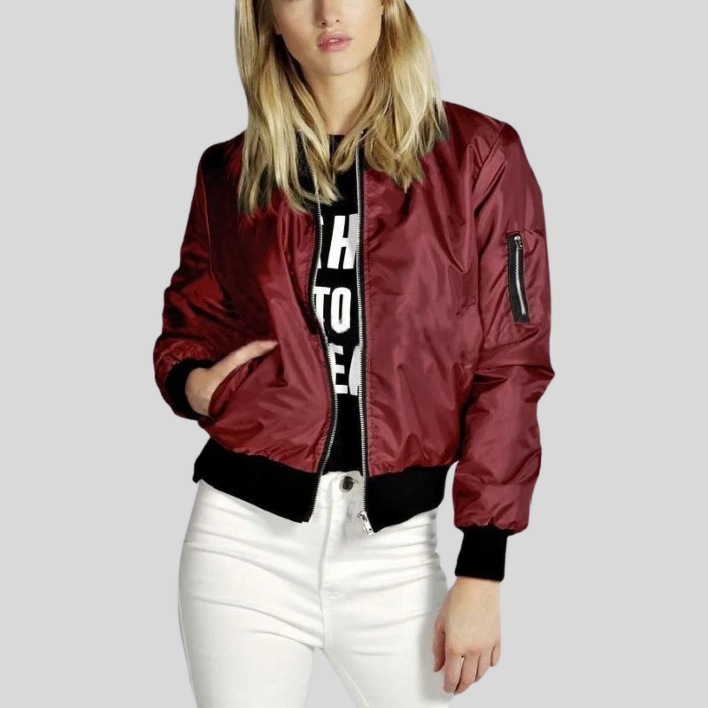 Damen Bomber-Übergangsjacke | Langarm