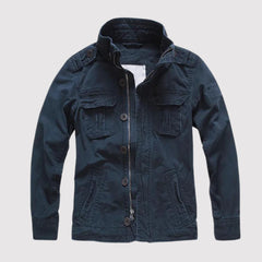 Clark - Retro-Jeansjacke mit mehreren Taschen in Navy blau