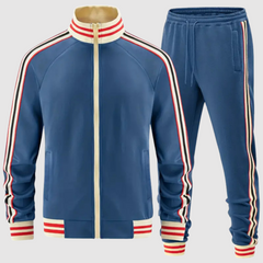 Oscar - Set aus gestreiftem Trainingsanzug und Sporthose für Herren in Blau