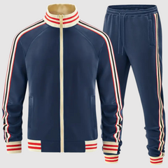 Oscar - Set aus gestreiftem Trainingsanzug und Sporthose für Herren in Marineblau